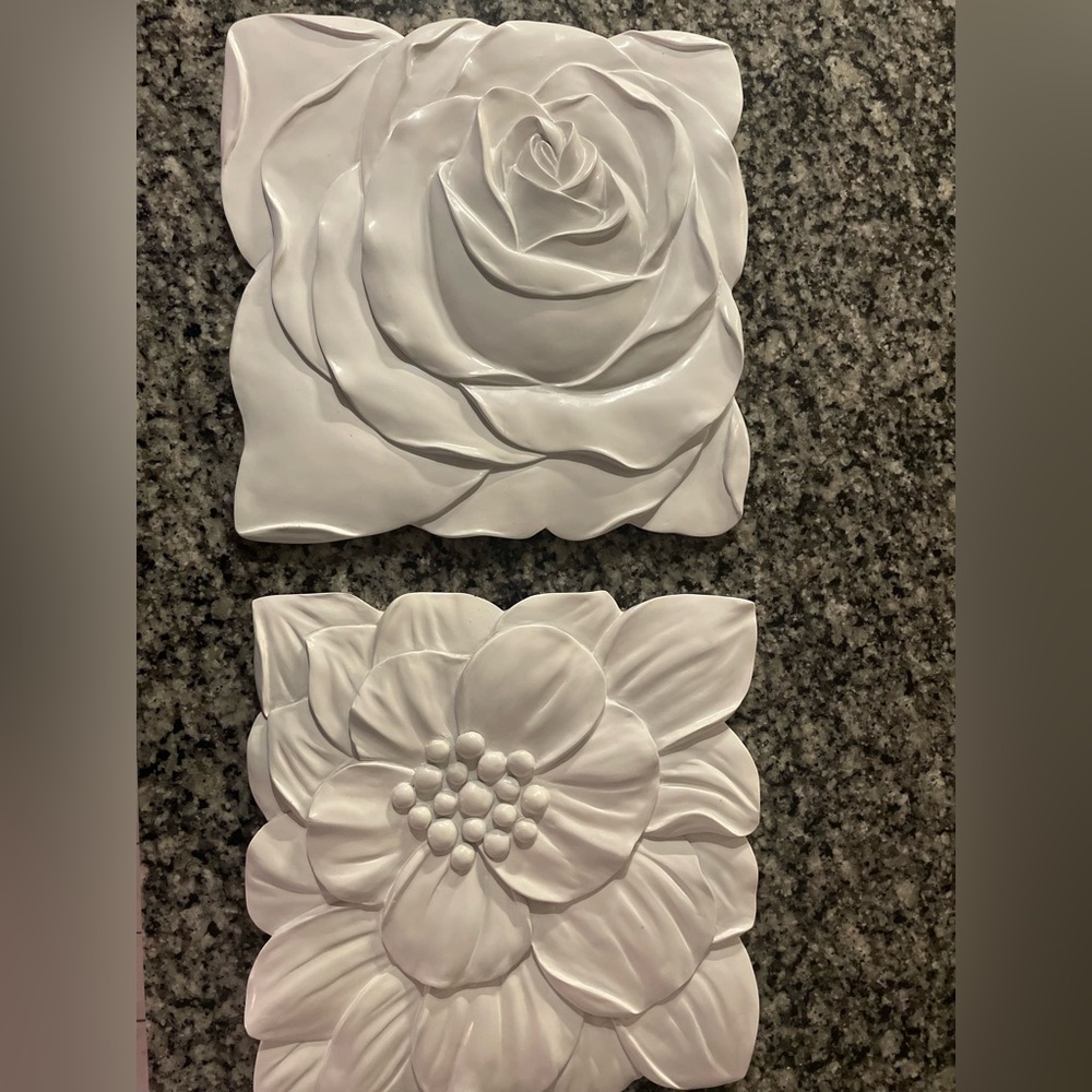 White Flower Wall Panels 3D